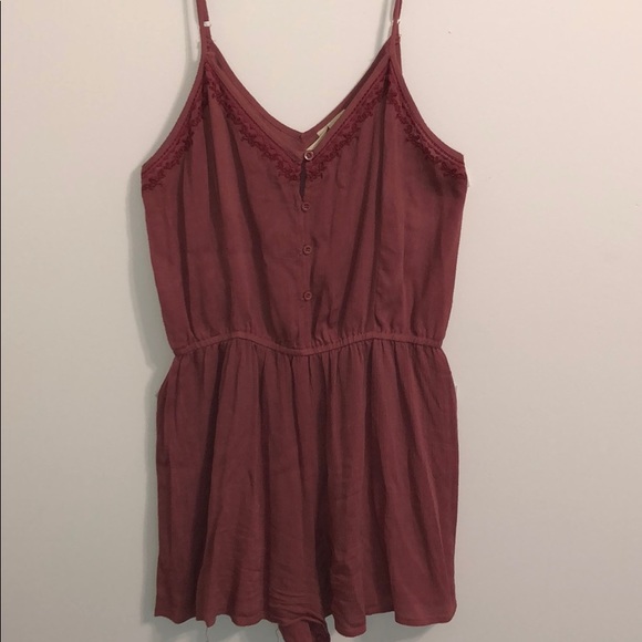 Sky and Sparrow Pants - Berry-Colored Romper